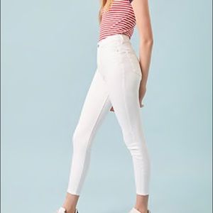 High waisted skinny white pants